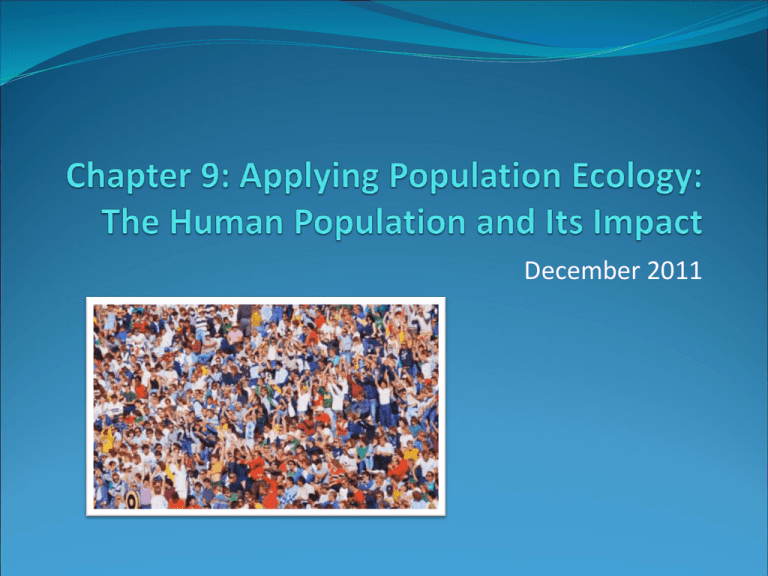 Chapter Applying Population Ecology The Human Population