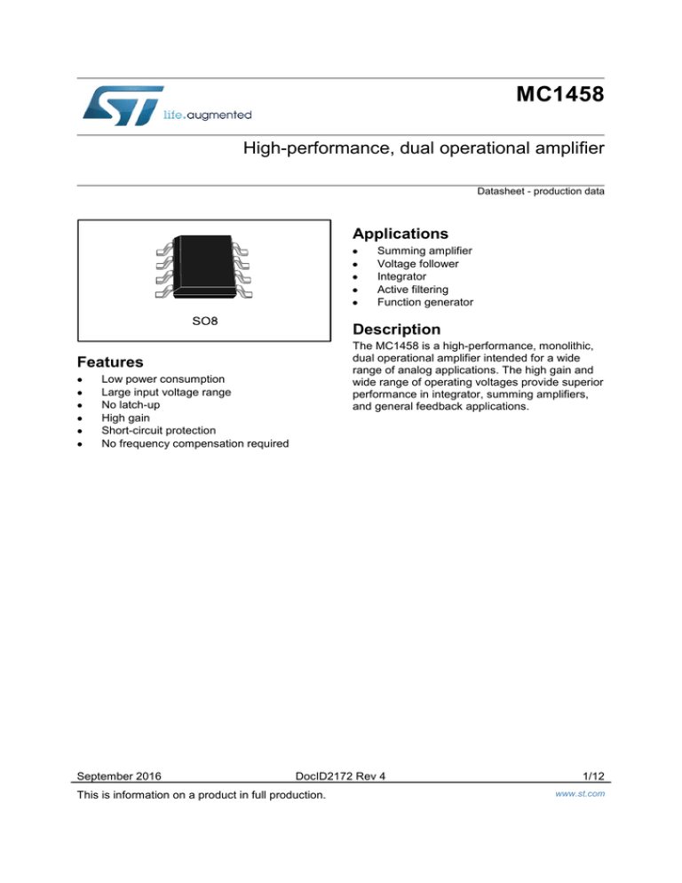 Datasheet STMicroelectronics