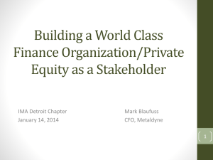 Building a World Class Finance Organization