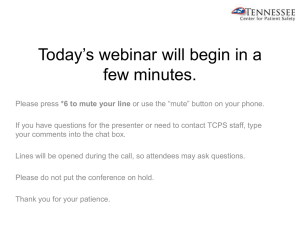 Slides - Tennessee Center for Patient Safety
