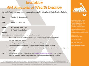 AFA Northern Rivers – Workshop Invitation