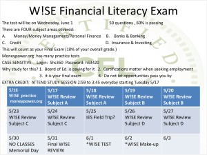 W!SE Financial Literacy Exam Study Guide