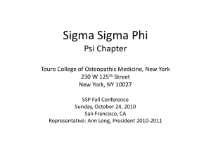 Sigma Sigma Phi Psi Chapter Conference 2010