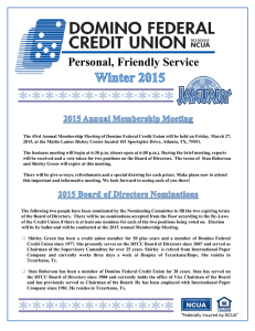 Winter 2015 2015 Annual Membership Meeting
