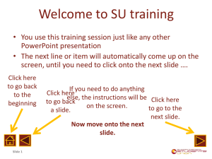 SU Part-Time Staff Induction Training Presentation