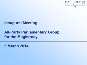 AGM 2003 Presentation - The Magistrates` Association