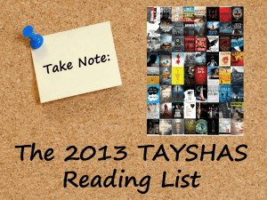 2013 TAYSHAS PPT