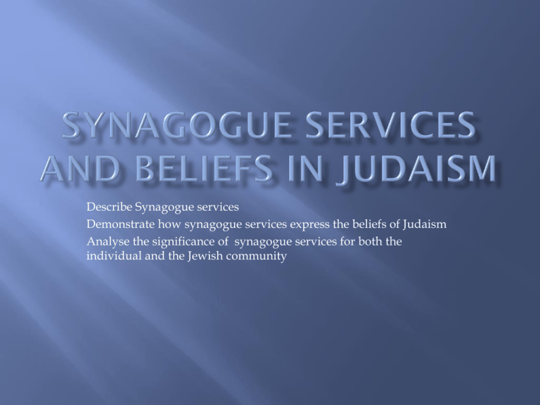 synagogue services essay
