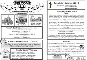 Benefice Bulletin 15 February 2015