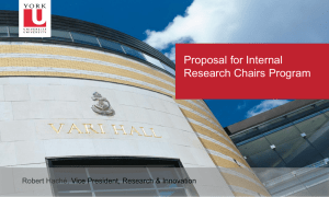 York Research Chair Presentation to Faculty