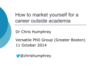 `How to market yourself for a career outside