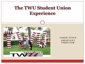 The TWU Student Union Experience