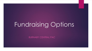 Fundraising Options - Burnaby Central Secondary School