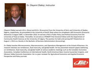 Dr. Olayemi Olabiyi - Economics Faculty Profile
