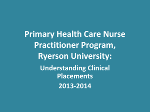 PHCNP Understanding Clinical Placements