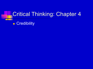 Critical Thinking: Chapter 3