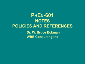 PhEn-601 Course Notes: Policies, Syllabus, and References