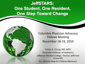 JeffSTARS: One Student, One Resident, One Step at a Time