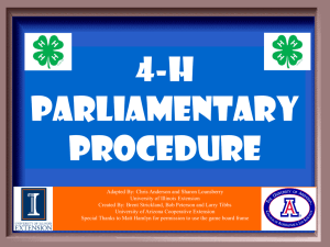 4-H Parliamentary Procedure Presentation
