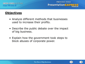 Rise of Big Business: Corporations & Regulation