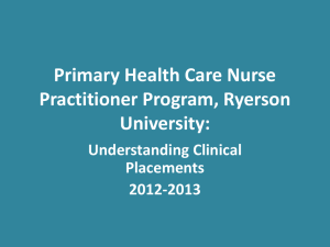 Primary Health Care Nurse Practitioner Program, Ryerson University