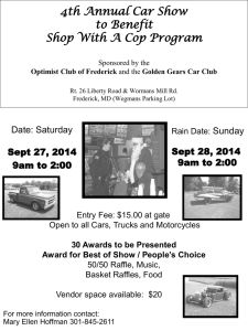 Frederick Optimist Club Car Show 2014 Flier