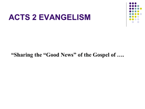 Acts 2 Evangelism: Ministry & Outreach Presentation