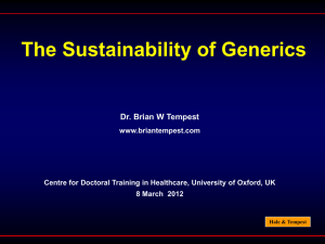 The Sustainability of Generics