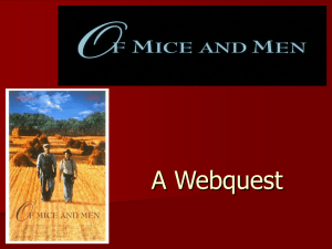 Of Mice and Men Webquest: Great Depression, Dust Bowl