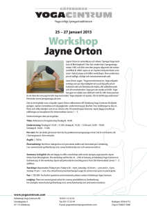 Workshop Jayne Orton - Göteborgs Yoga Centrum