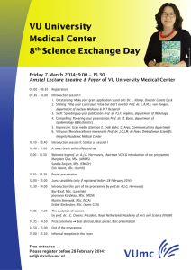 VU University Medical Center 8th Science Exchange Day Friday 7