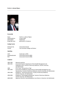 Prof.dr. A. Pijpers CV - Vicevoorzitter Universiteit Utrecht