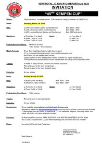 INVITATION “45 KEMPEN CUP” - Judoclub Kiai Ryu Herentals