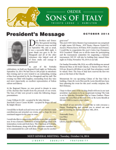 October 2014 - Sons Of Italy