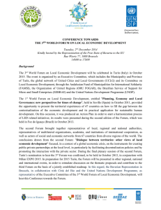 1 CONFERENCE TOWARDS THE 3RD WORLD FORUM ON