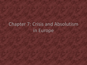 Crisis and Absolutism in Europe: Wars, Revolutions, Monarchs