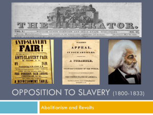 Opposition to Slavery (1800-1833)
