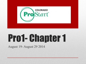 ProStart Chapter 1: Restaurant & Foodservice Industry Intro