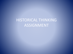 HISTORICAL THINKING ASSIGNMENT