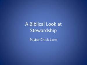 Session 1: A Biblical Look at Stewardship