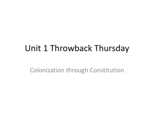 Colonization to Constitution Review Questions