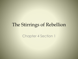 American Revolution: Stirrings of Rebellion Presentation