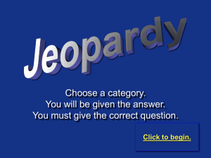 Ancient Rome Jeopardy Game: Geography, Republic, and More