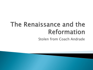 Renaissance & Reformation: Impact on England