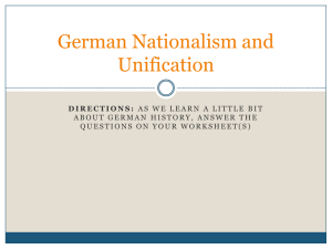 German Nationalism and Unification