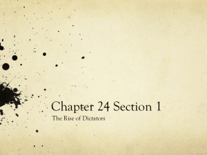 Rise of Dictators: WWII Lecture Notes