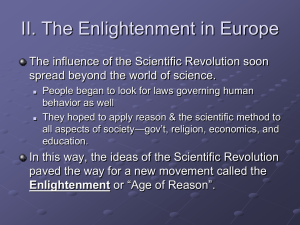 The Enlightenment in Europe: Key Thinkers & Ideas