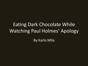 Eating Drak Chocolate While Watching Paul Holmes* Apology