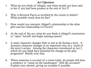 The Crucible Study Questions: Act I-IV Analysis