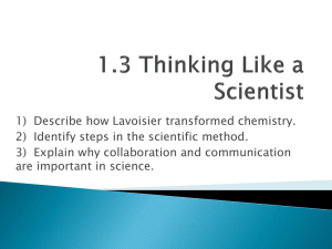 Lavoisier, Scientific Method, Collaboration in Science